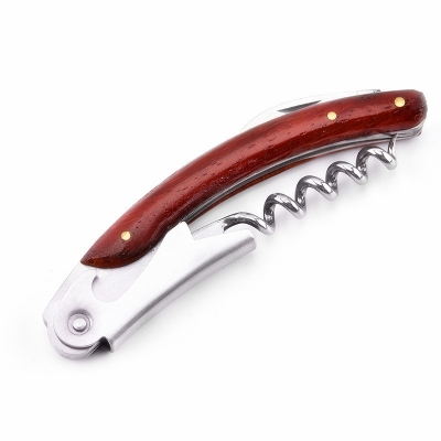 multifunction wine opener_wood handle beer opener_cheap price stainless steel wine opener