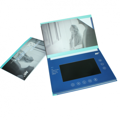 7“ inch video brochure，A5 size video card，5” video booklet for promotion